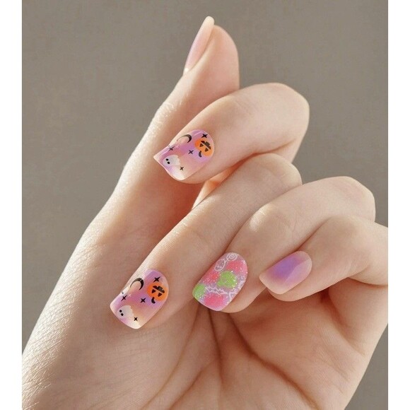 Kiss Impress No Glue Mani Press-On Glow In The Dark Halloween 30ct Size Small - Picture 7 of 7